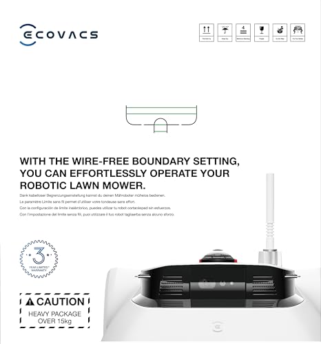 ECOVACS GOAT G1 Mähroboter ohne Begrenzungskabel für Gärten bis 1600 qm (AIVI 3D-Hindernisvermeidung, intelligente Routenplanung, Einstellung des verbotenen Bereichs, Videomanager) - 3 Jahre Garantie