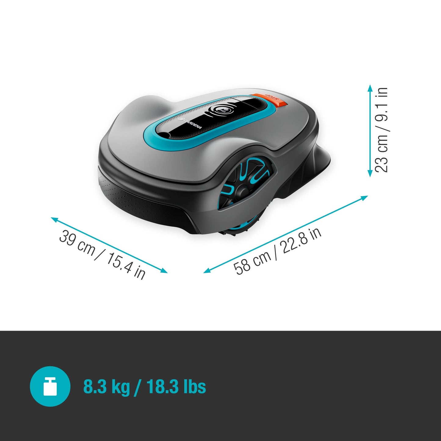 Gardena Mähroboter smart SILENO Life 1500 m² Set: Innovative LONA AI-Technologie, Steuerung per App, SensorControl, für Steigungen bis zu 35 Prozent, inkl. smart Gateway, DE-Version (19704-60)