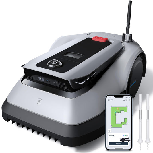 ECOVACS GOAT G1-800 Mähroboter ohne Begrenzungskabel 800㎡, Rasenmäher Roboter mit TrueMapping-Multifusionslokalisierung, Smart Hindernisvermeidung, 16-Zonen-Management, 45% Steigung, Videomanager
