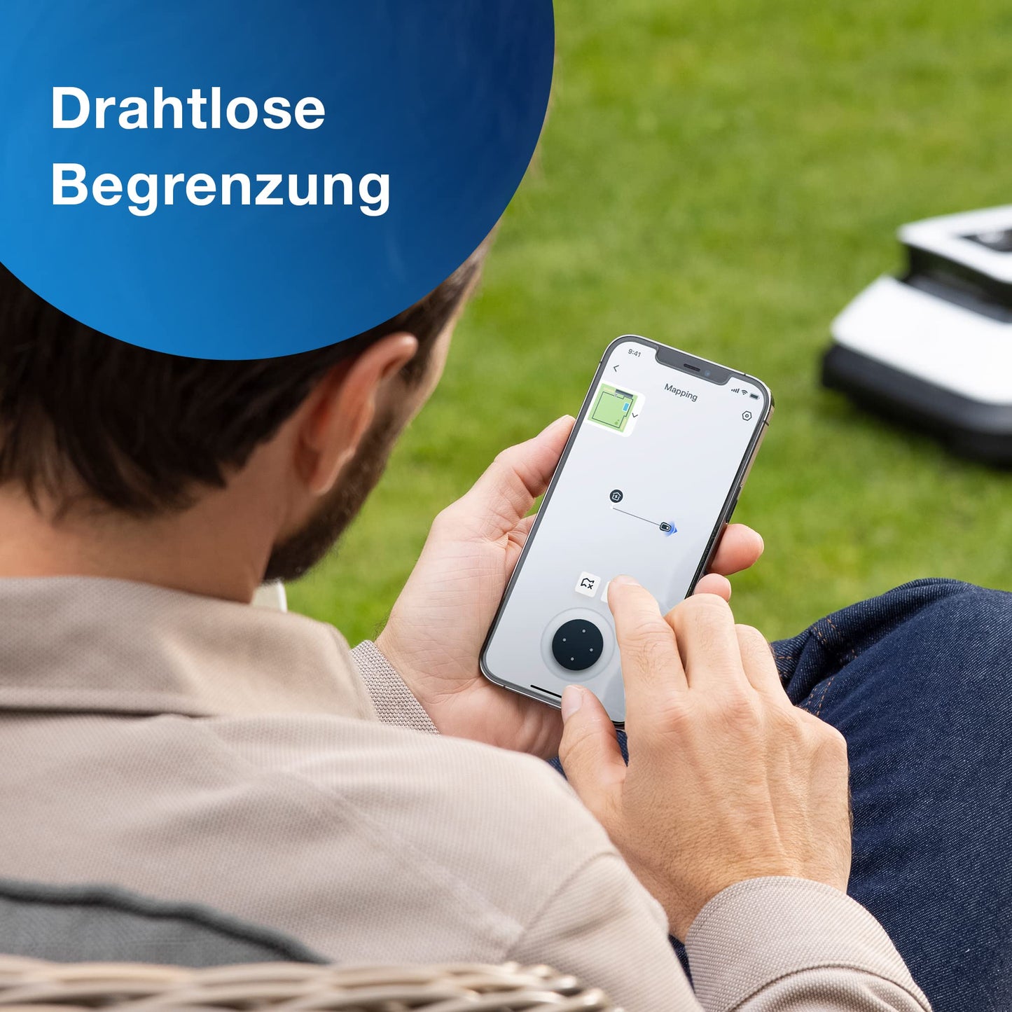ECOVACS GOAT G1 Mähroboter ohne Begrenzungskabel für Gärten bis 1600 qm (AIVI 3D-Hindernisvermeidung, intelligente Routenplanung, Einstellung des verbotenen Bereichs, Videomanager) - 3 Jahre Garantie
