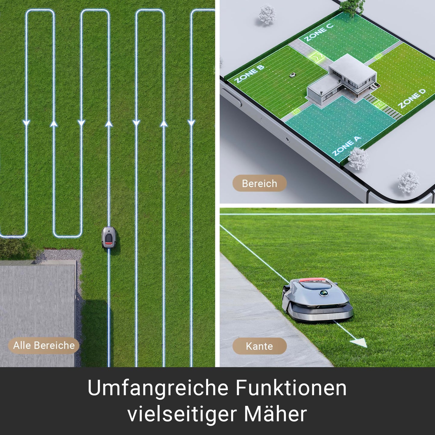 Dreame Intelligent Mähroboter Mower A1, Rasenmäher Roboter, App-Steuerung, OmniSense-Technologie, Intuitives Bereichsmanagement, Intelligente Hindernisvermeidung